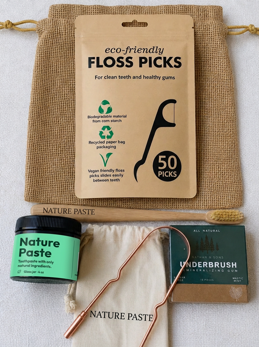 Diamond oral care kit with Nature Paste labeled toothpaste